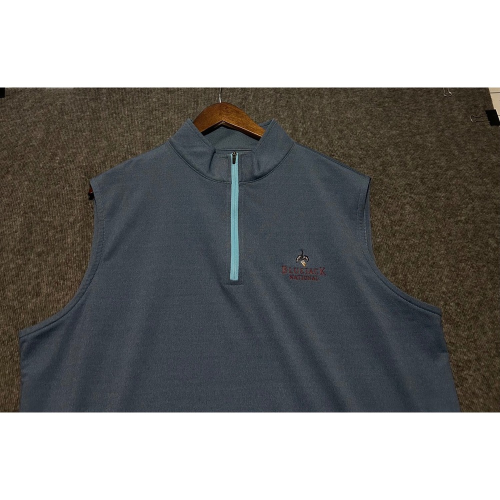 Peter millar crown sport vest Large blue mens golf performance bluejack natonal